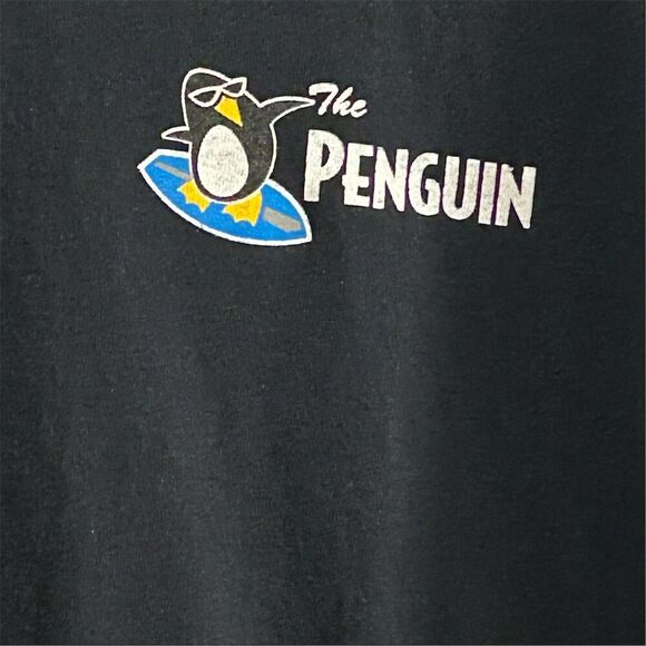Bethany Beach Delaware Penguin Logo Men's T-Shirt Black Size L - Picture 4 of 13